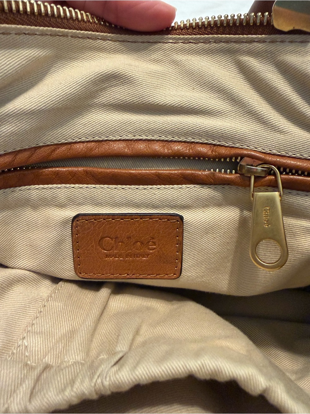 Chloé Tan Leather Marcie Studded Satchel - Picture 6 of 6